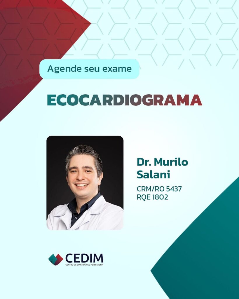 Dr. Murilo Salani, médico cardiologista, realiza o exame de ecocardiograma aqui no CEDIM